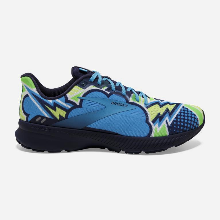 Tenis Brooks Launch 8 Light Cushion - Zapatillas Para Correr En Asfalto Hombre - Azul Marino / Azule